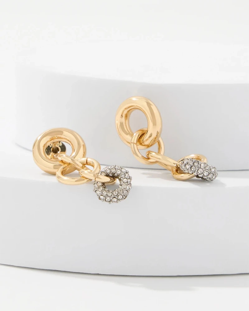 Pavé Rings Linear Earrings