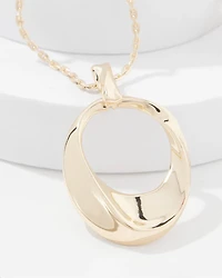 Gold Twisted Pendant Necklace