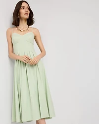 Corset Poplin Midi Dress