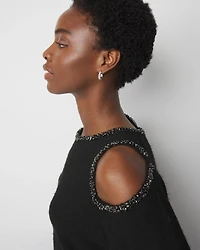 Embellished Cutout Sweater