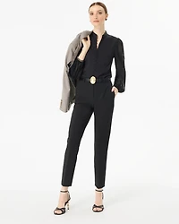 Crepe + Chiffon Button Front Blouse