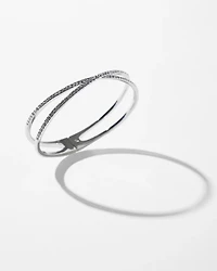 Silver Criss-Cross Hinge Bracelet