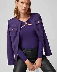 Long Sleeve Cutout Hardware Pull Over