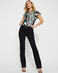 Flutter-Sleeve Satin Shirt