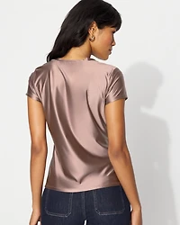 Glossy Jersey Crewneck Tee