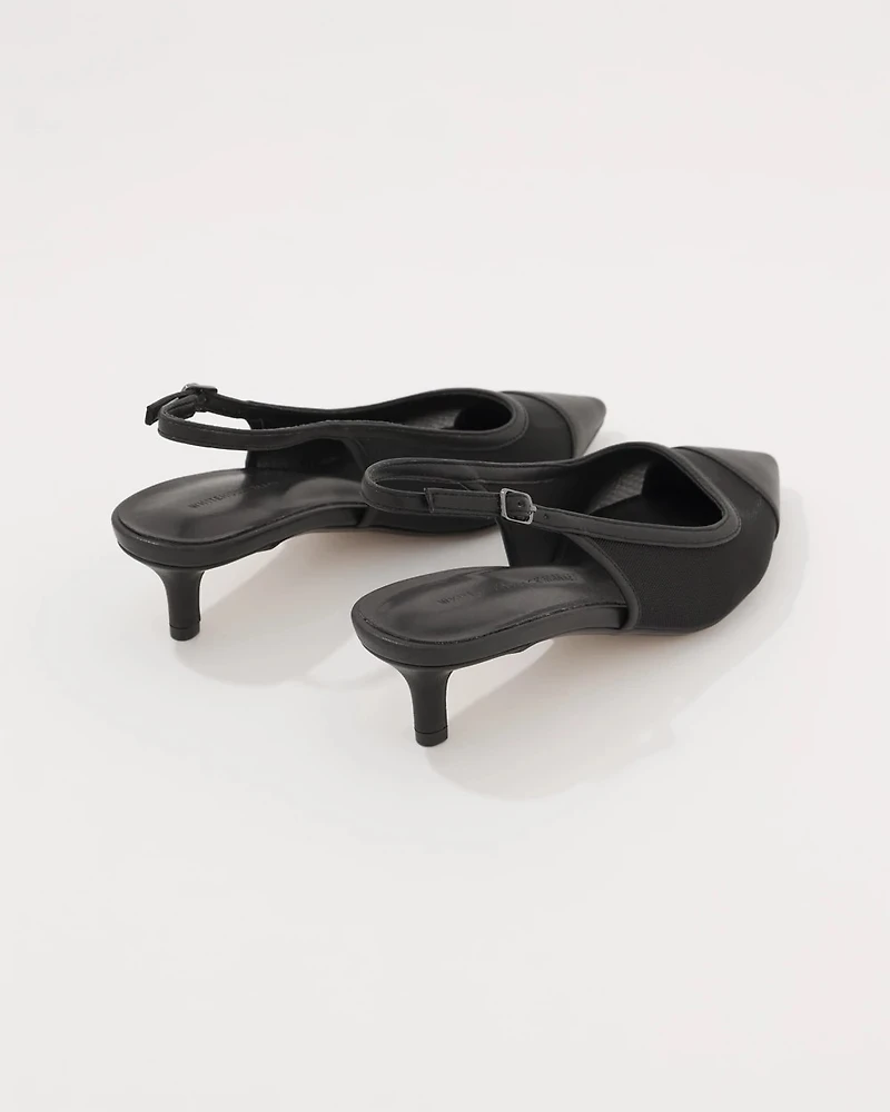 Mesh Kitten Heel Pump