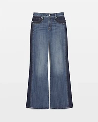 High-Rise Colorblocked Wide-Leg Jean