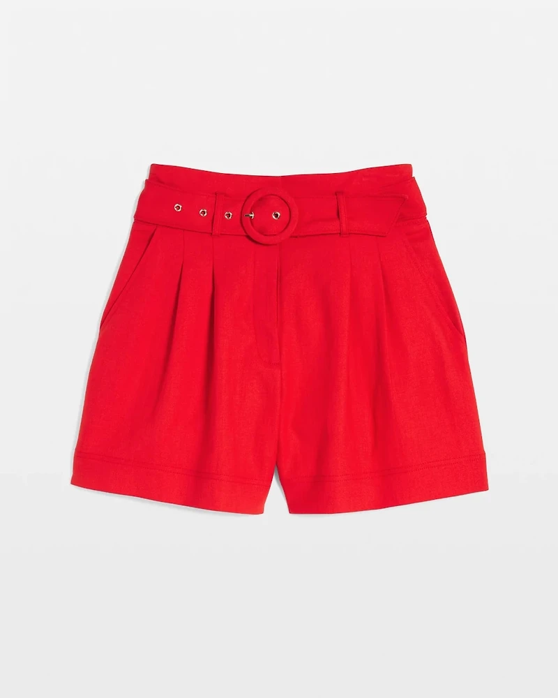 Extra High-Rise Belted Shorts