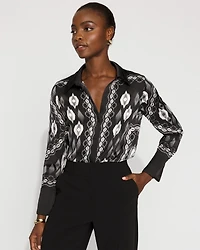 Satin Tuxedo Cuff Shirt