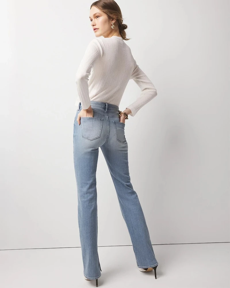 High-Rise Slit Hem Bootcut Jean