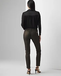 High-Rise Foiled Slim Jeans