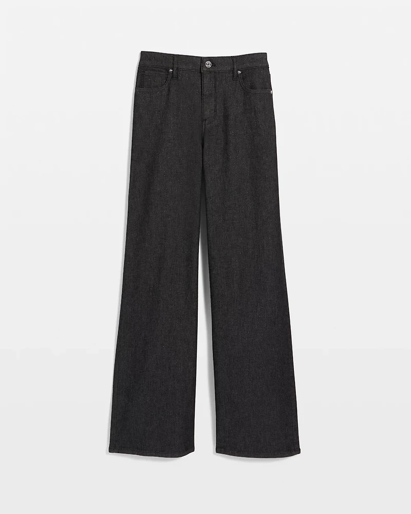 Petite Lurex High-Rise Wide Leg Ease Jean