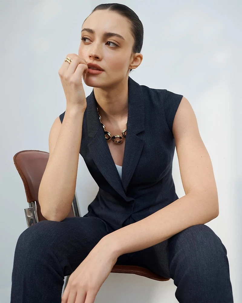 Denim-Look Vest