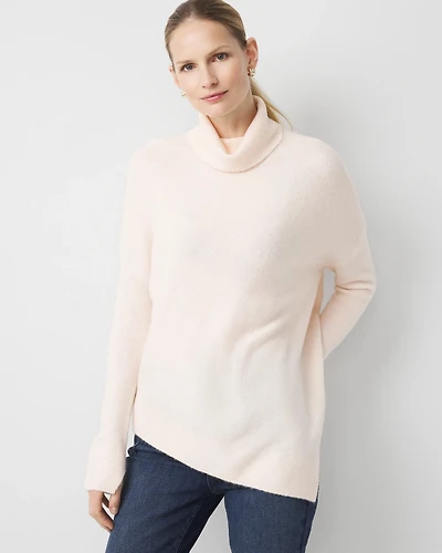 Asymmetrical Hem Turtleneck Sweater