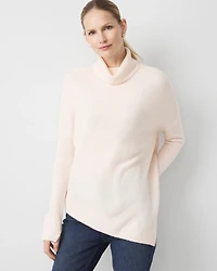 Asymmetrical Hem Turtleneck Sweater
