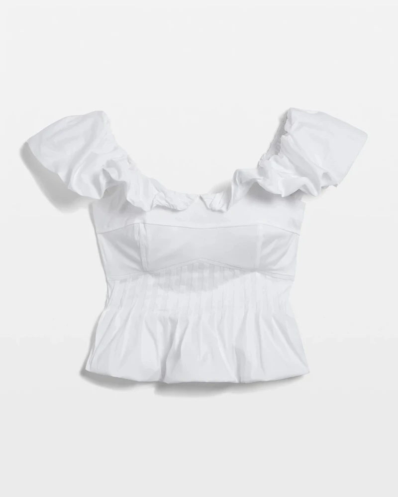 Off-The-Shoulder Drama Seamed Bustier