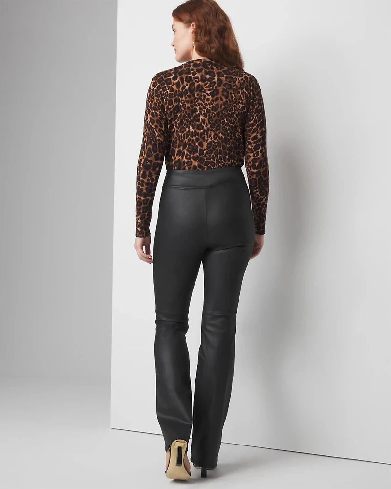 Petite Extra High-Rise Coated Pull-On Flare Jeans