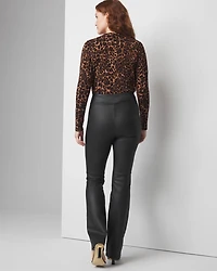 Petite Extra High-Rise Coated Pull-On Flare Jeans