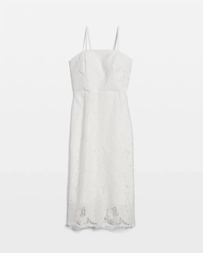 Lace Bustier Midi Dress