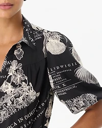 Matte Satin Y-neck Button Front Shirt