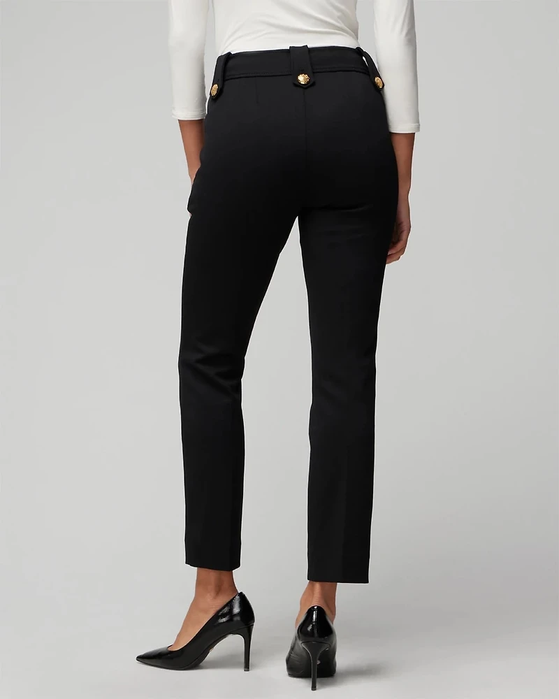 WHBM® Jolie Button Straight Luxe Stretch Pant