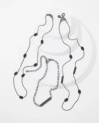 Hematite + Pavé Convertible Necklace