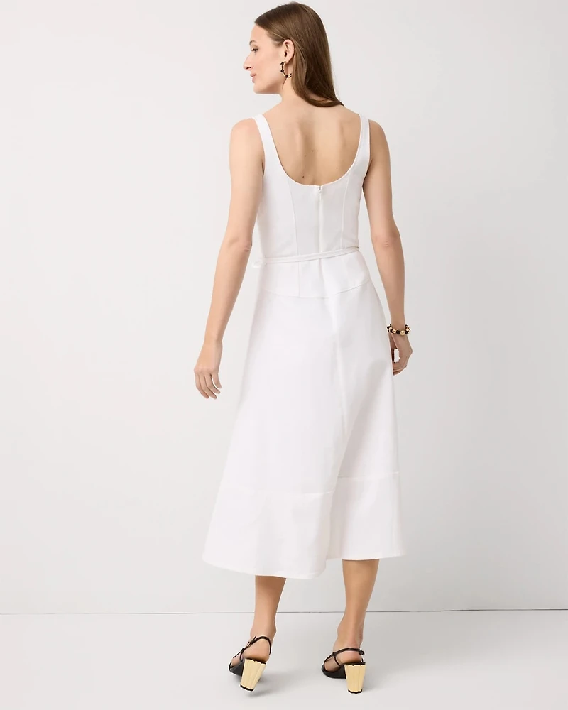 Sleeveless Tie-Waist Denim Dress