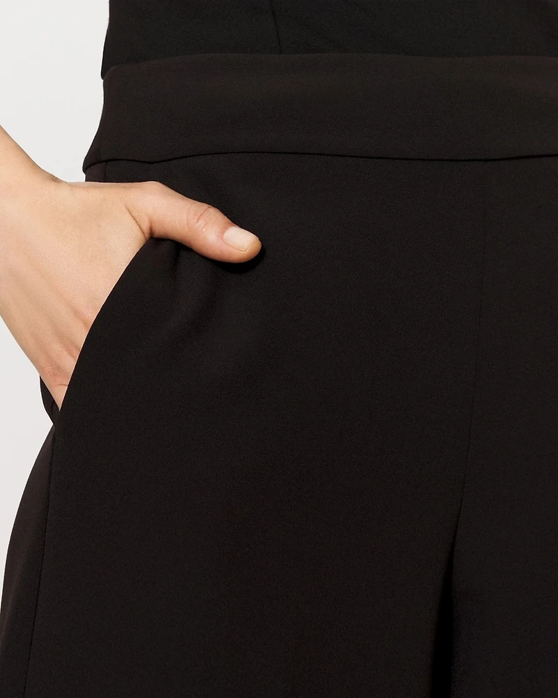 High-Rise Flat-Front Wide-Leg Pant