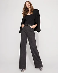 Extra High Rise Heatset Pinstripe Trouser Jean