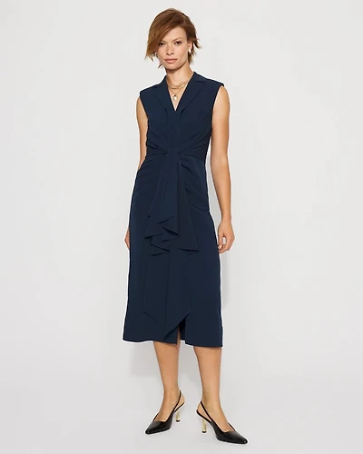 Petite Blazer Faux Wrap Midi Dress