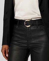 Twist Buckle Faux Leather Belt