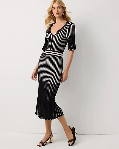 Petite Flutter Sleeve Sweater Dress