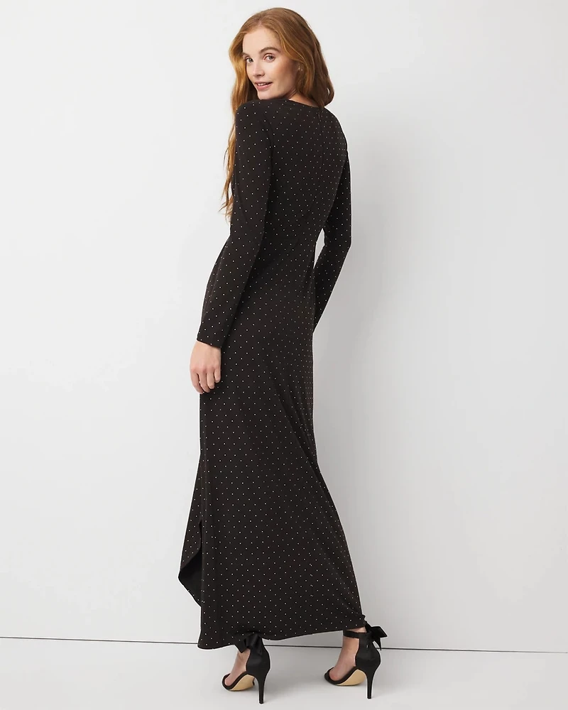 Embellished Long Sleeve Gown