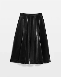 Faux Croc Midi Skirt