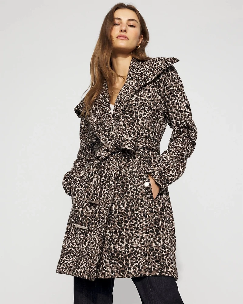 Long Sleeve Plaid Sweater Coat