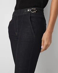 Faux Leather Detail Bootcut Jean