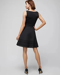 Sleeveless Scuba Fit-and-Flare Dress