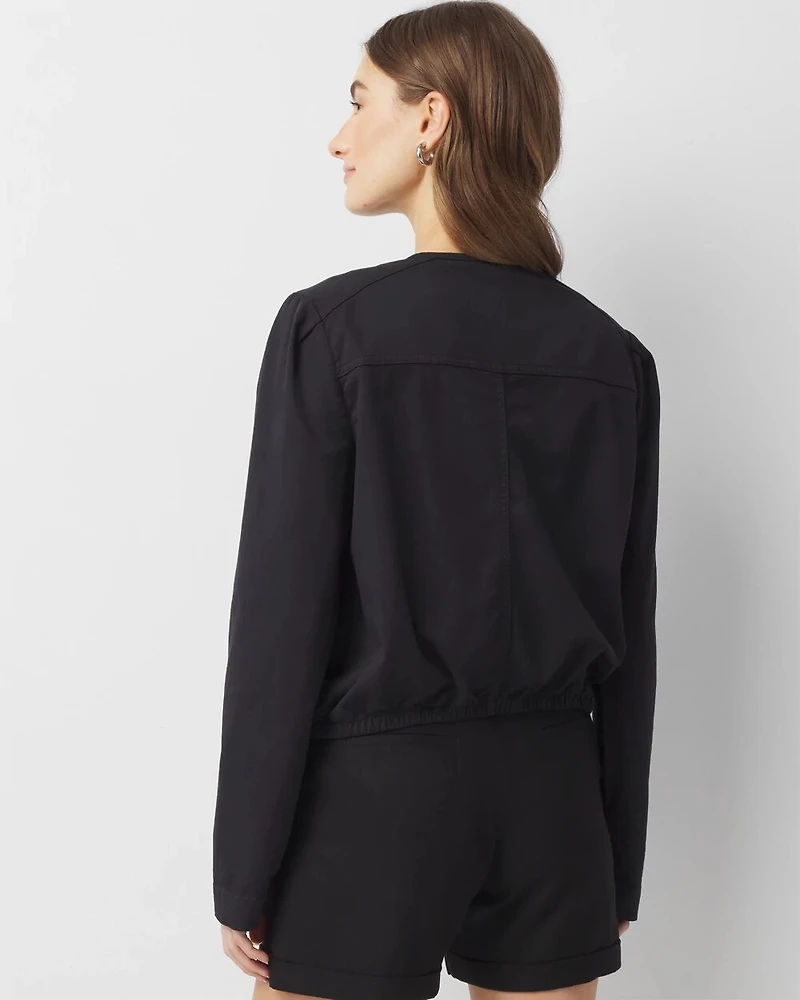 Puff Sleeve Bomber Jacket