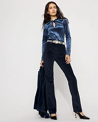 WHBM FORME™ Twist Neck Velvet Top