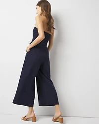Belted Wide Leg Cropped Jumpsuit