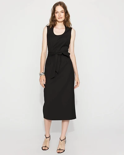 Petite Sleeveless Belted Sheath Dress