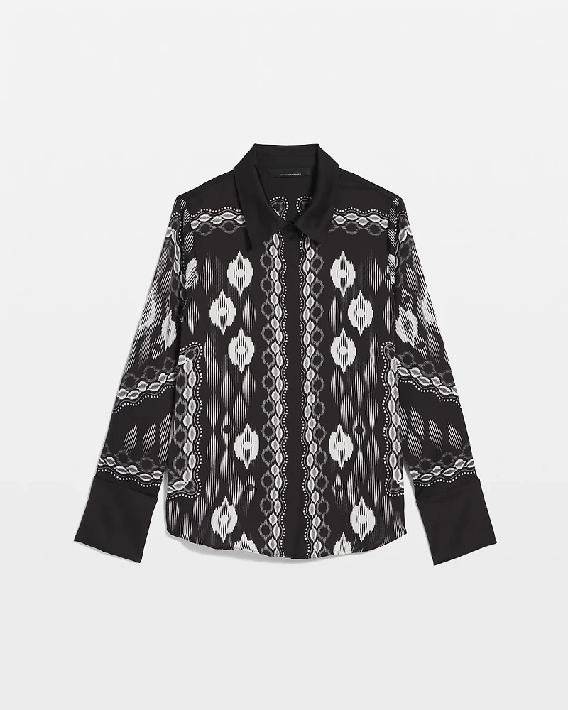 Satin Tuxedo Cuff Shirt