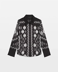 Satin Tuxedo Cuff Shirt