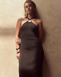 Ring Halter Midi Dress