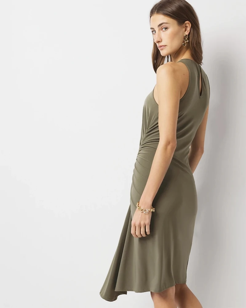 Asymmetric Ruched Mini Dress