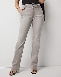 Extra High-Rise Novelty Button Bootcut Jeans