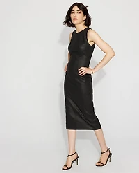 Petite Coated Denim Sheath Dress