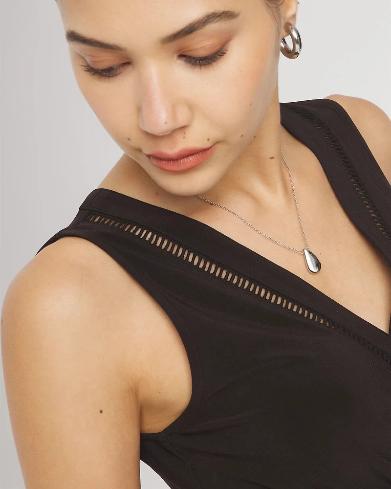 Matte Jersey Ladder Trim Peplum Top