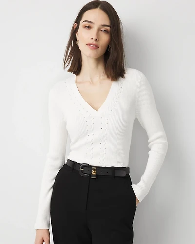 Rib Knit Pullover Sweater