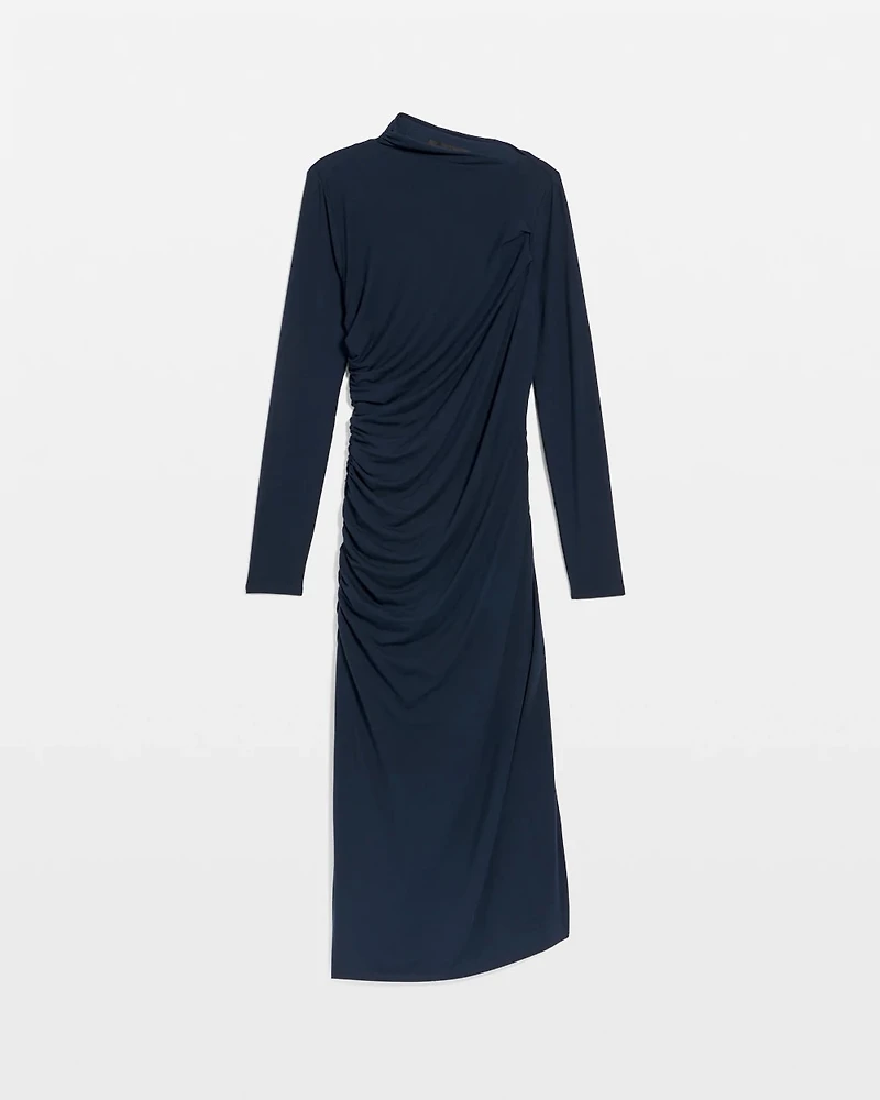 Asymmetrical Mockneck Bodycon Dress